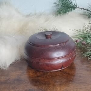 Vintage Wooden Lidded Bowl